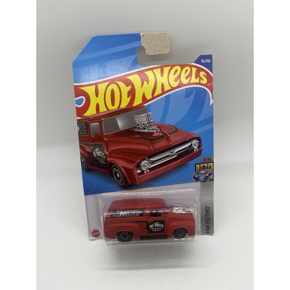 Hot Wheels 2022 HW Metro ‘56 FORD F-100 1:64 Scale Red Truck 76/250 - Picture 1 of 2